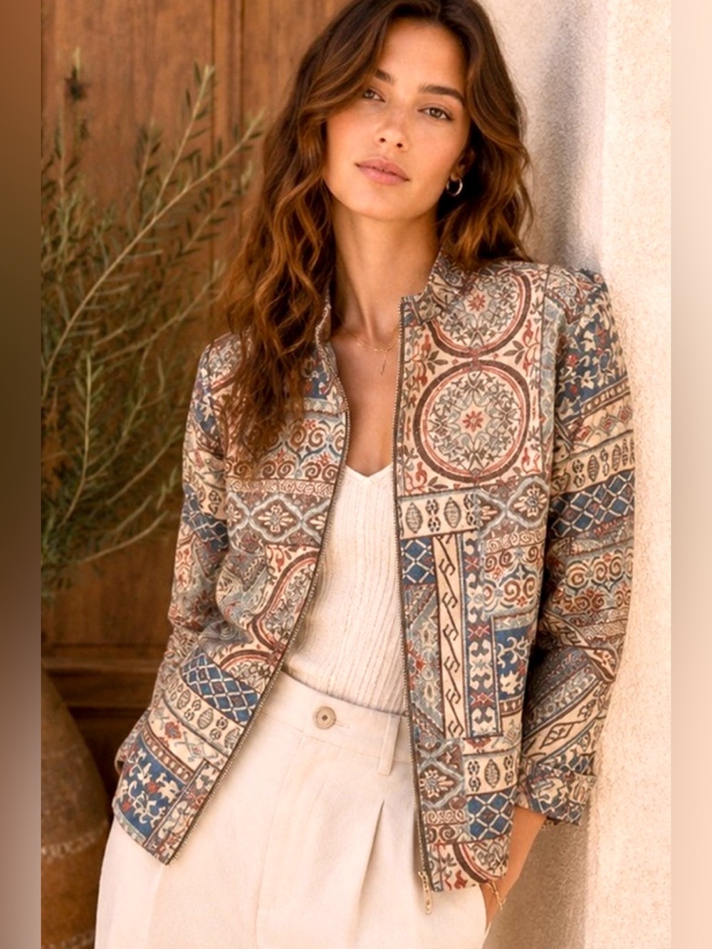 Tapestry Print Bomber Jacket 14 Petite